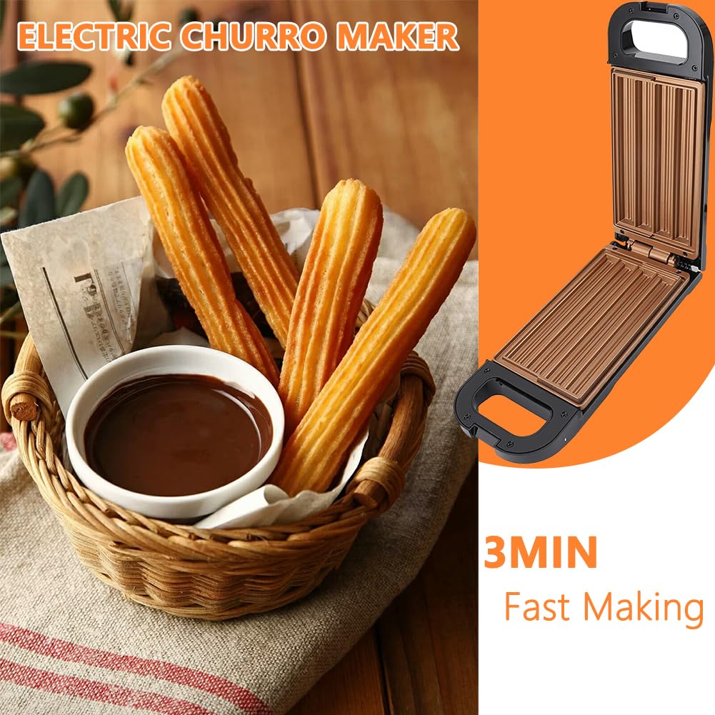 Machine à churros électrique pour la maison, machine à churros portable antiadhésive, machine à churros électrique, machine à beignets espagnols, sans huile, sans friture,facile à nettoyer,850 W