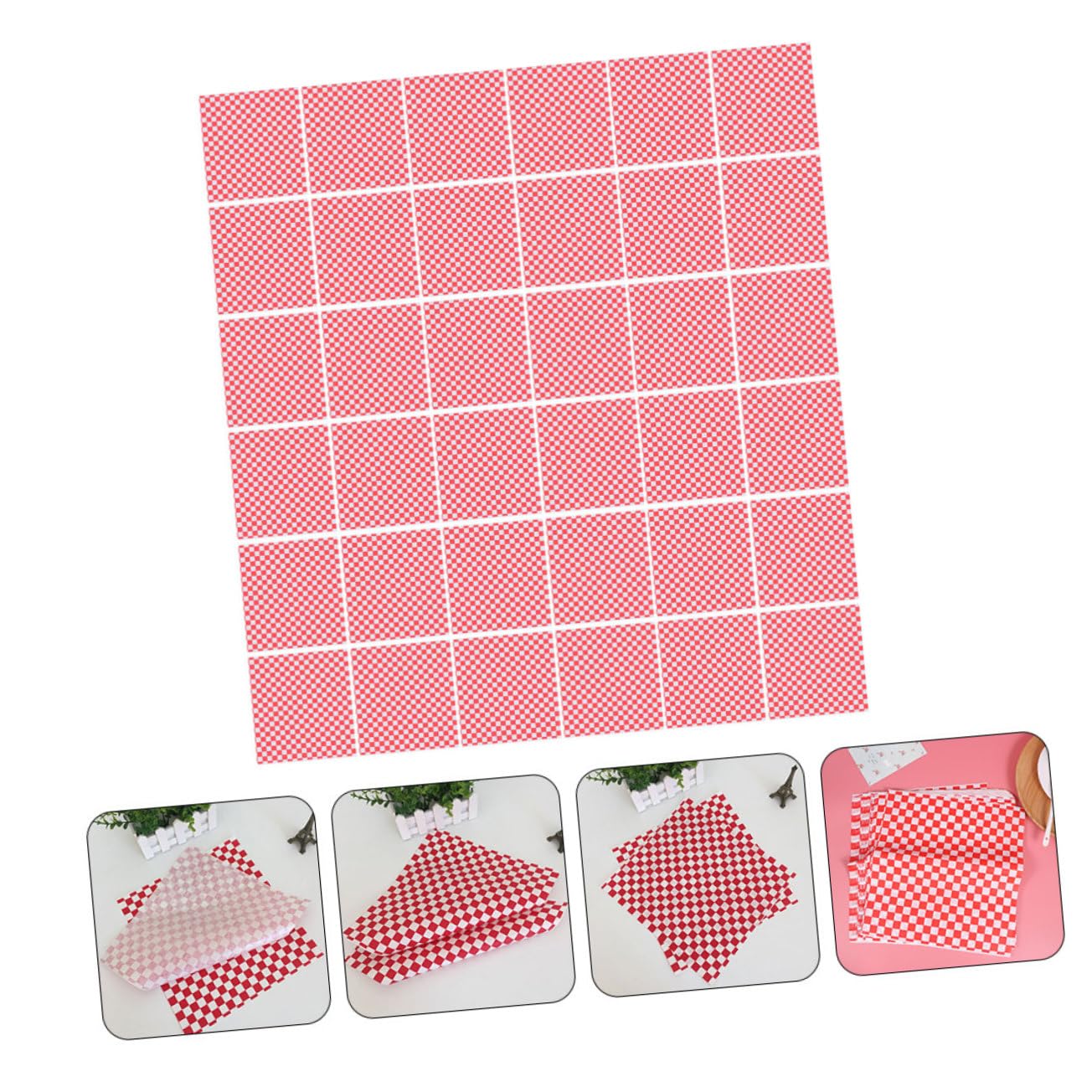 Papier Anti-graisse Rouge 200 Feuilles, Papier pour Aliments Frits