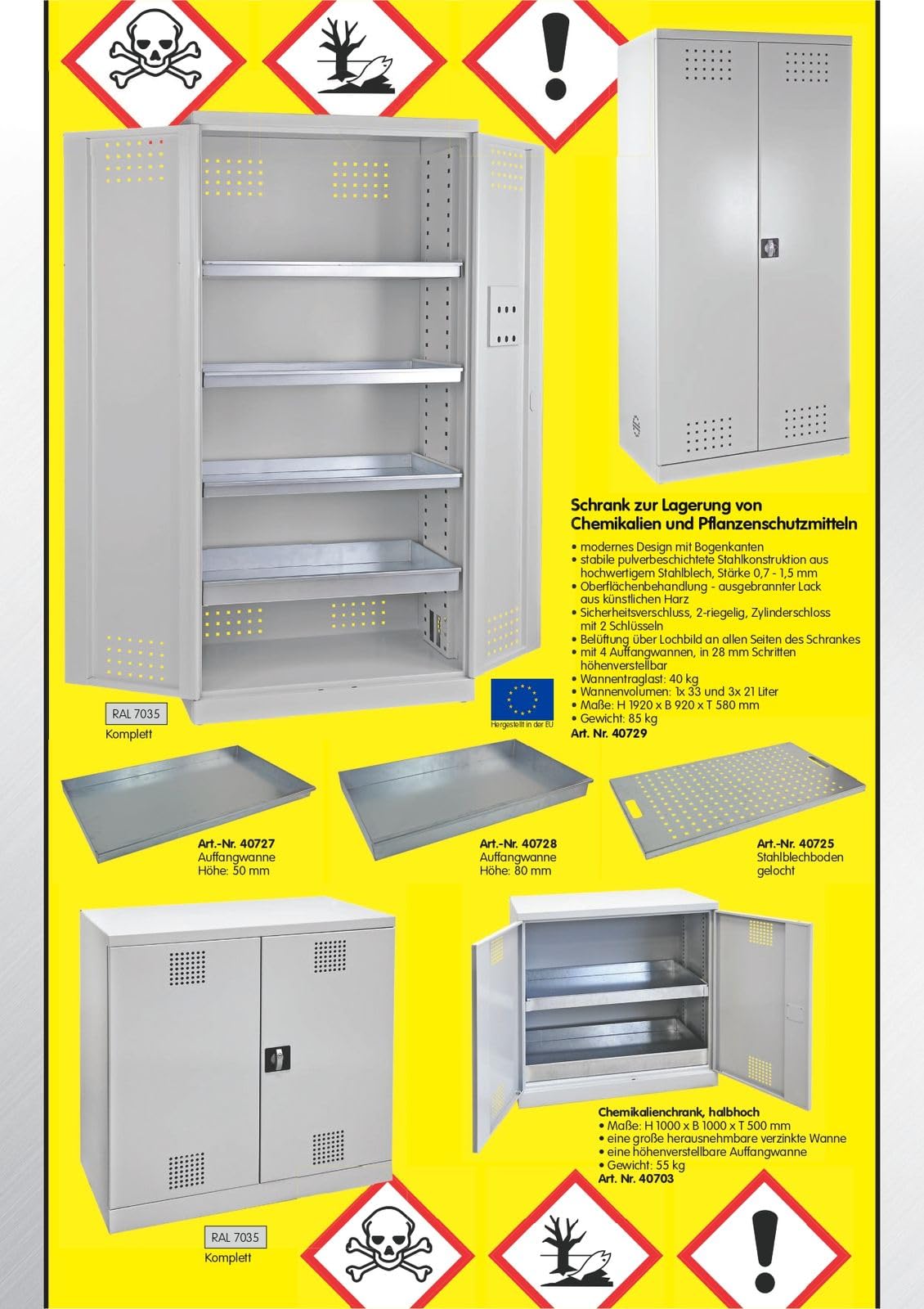 ADB Armadio per prodotti chimici 1000 x 1000 x 500 mm