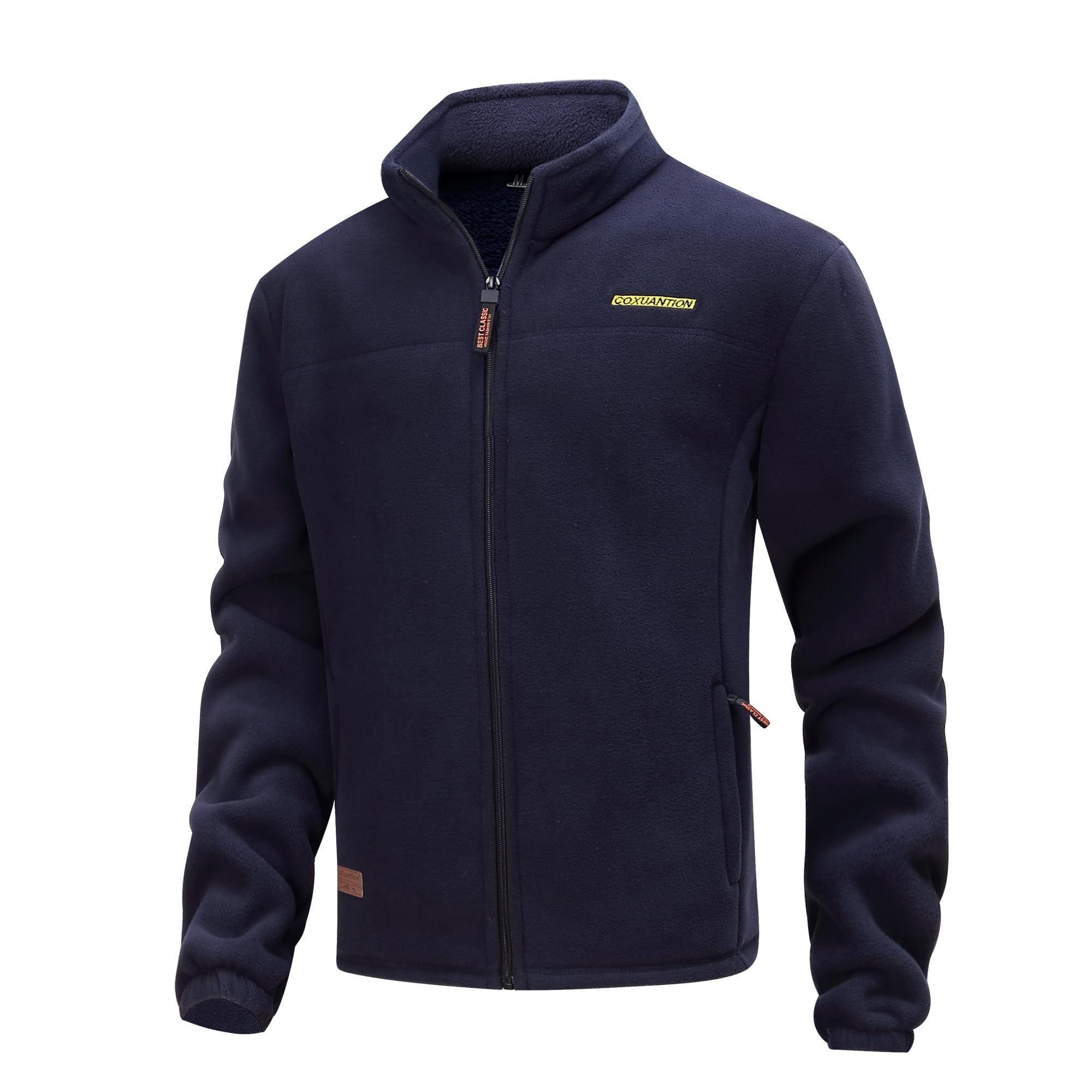 Giacca in Pile invernale Uomo con Cerniera Stand-up Collare Giacche All'aperto Caldo Casual Sport Giacca Con Multitasche Escursionismo Cappotto maniche lunghe