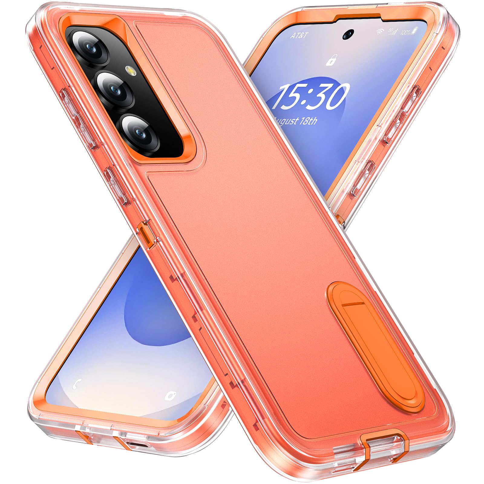 BaHaHoues for Samsung Galaxy S25 Plus Case with Built in Kickstand, Shockproof/DropProof Military Grade Protective Cover for Galaxy S25 Plus (Clear/