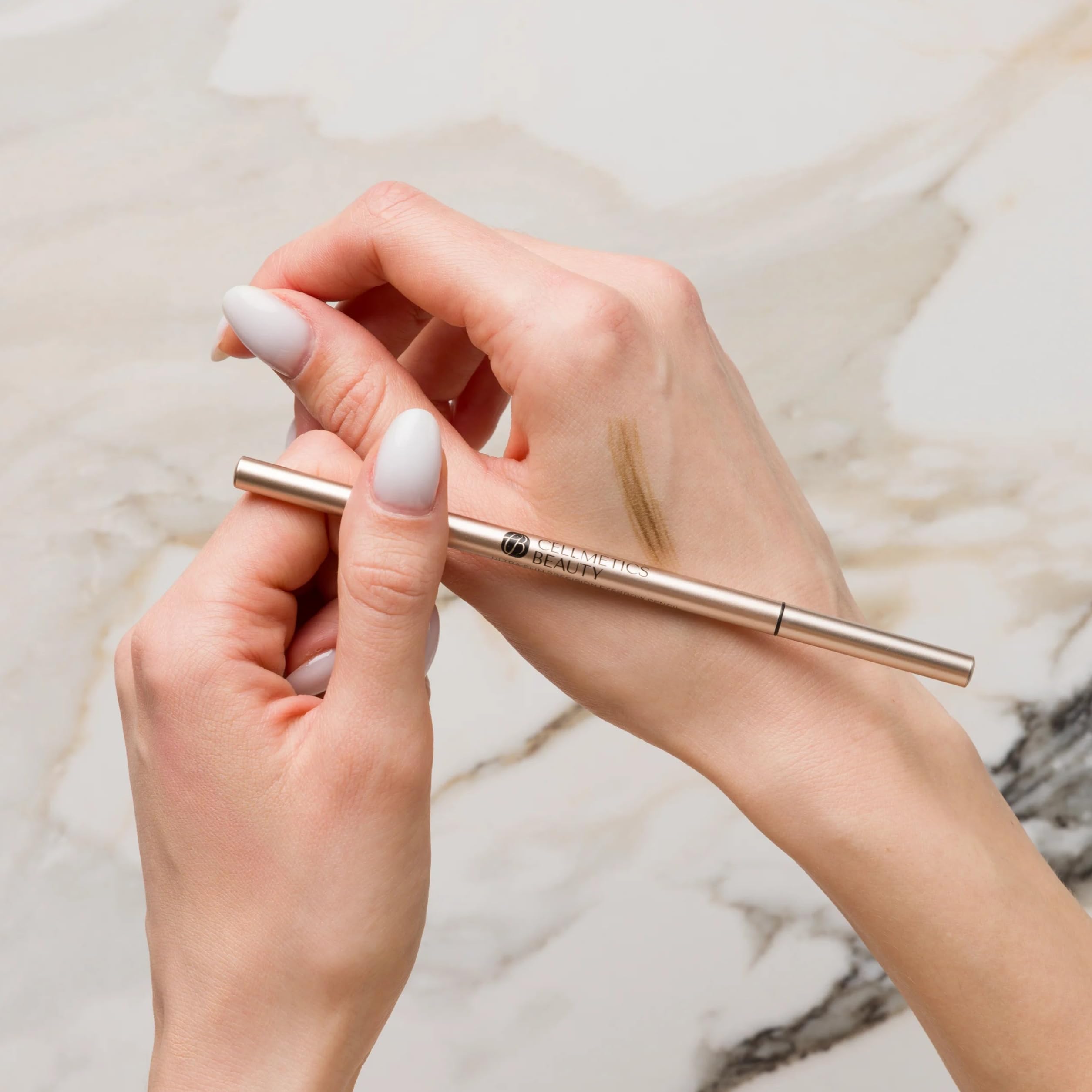 Cellmetics Ultradünner Präzisions-Augenbrauenstift für reife Frauen (warmes Braun (2)) wasserdichter Augenbrauenstift mit haarähnlichen Strichen | langanhaltendes Augenbrauen-Make-up | Ideal für