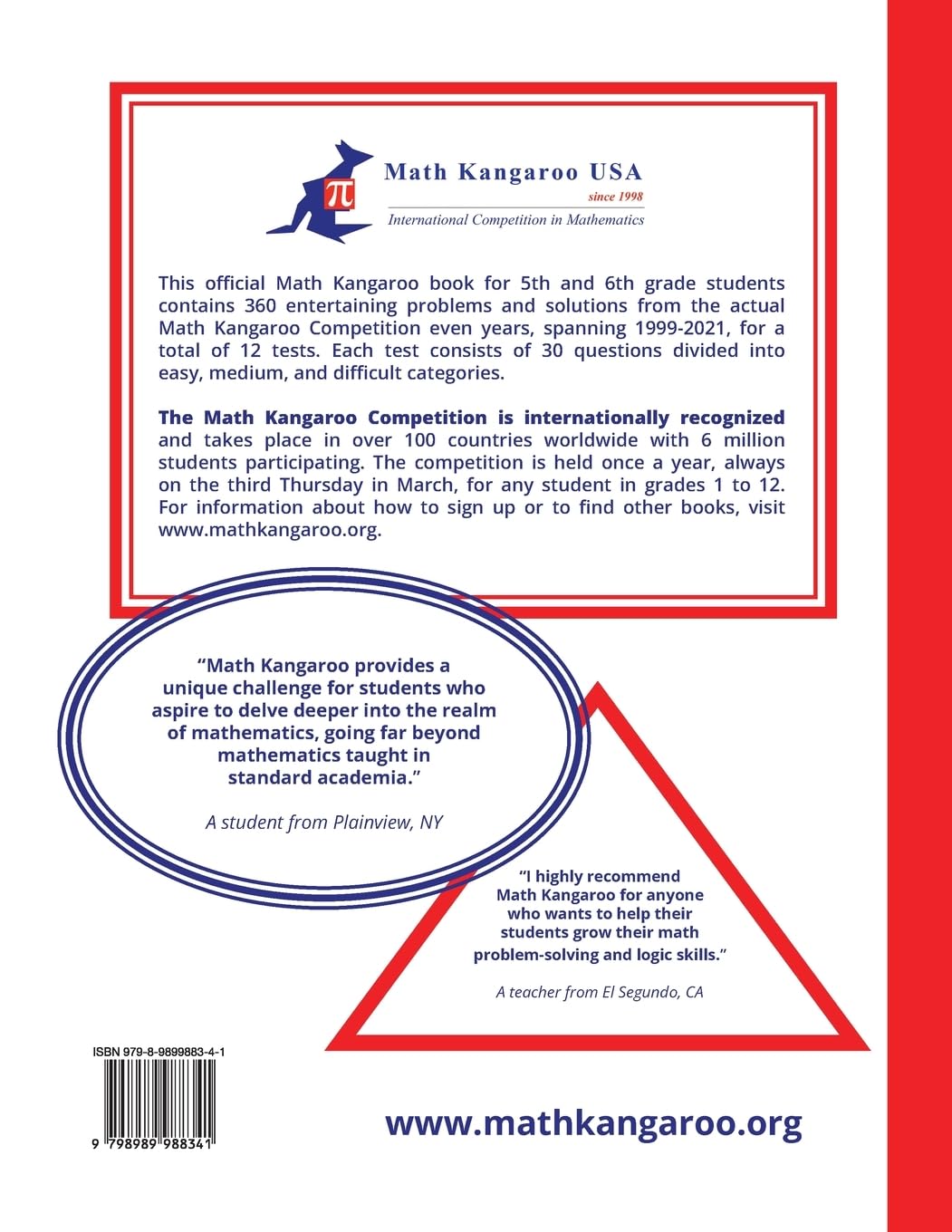Math Kangaroo Problems and Solutions - Grades 5 & 6 - Odd Years      Paperback – July 1, 2024