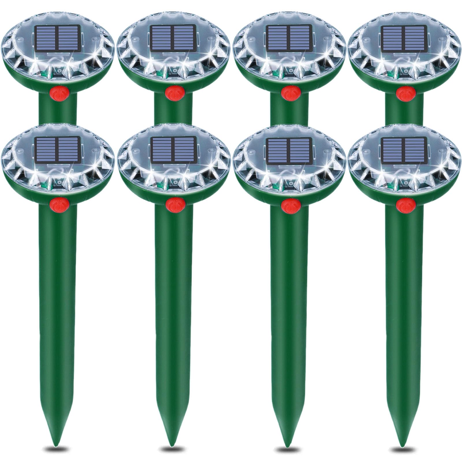 Solar Mole Repellent Ultrasonic,8 Pack Mole Repeller Outdoor Solar Powered,GardenSonic Mole Deterrent IP65 Waterproof Repels Mole,Gopher,Vole,Snake