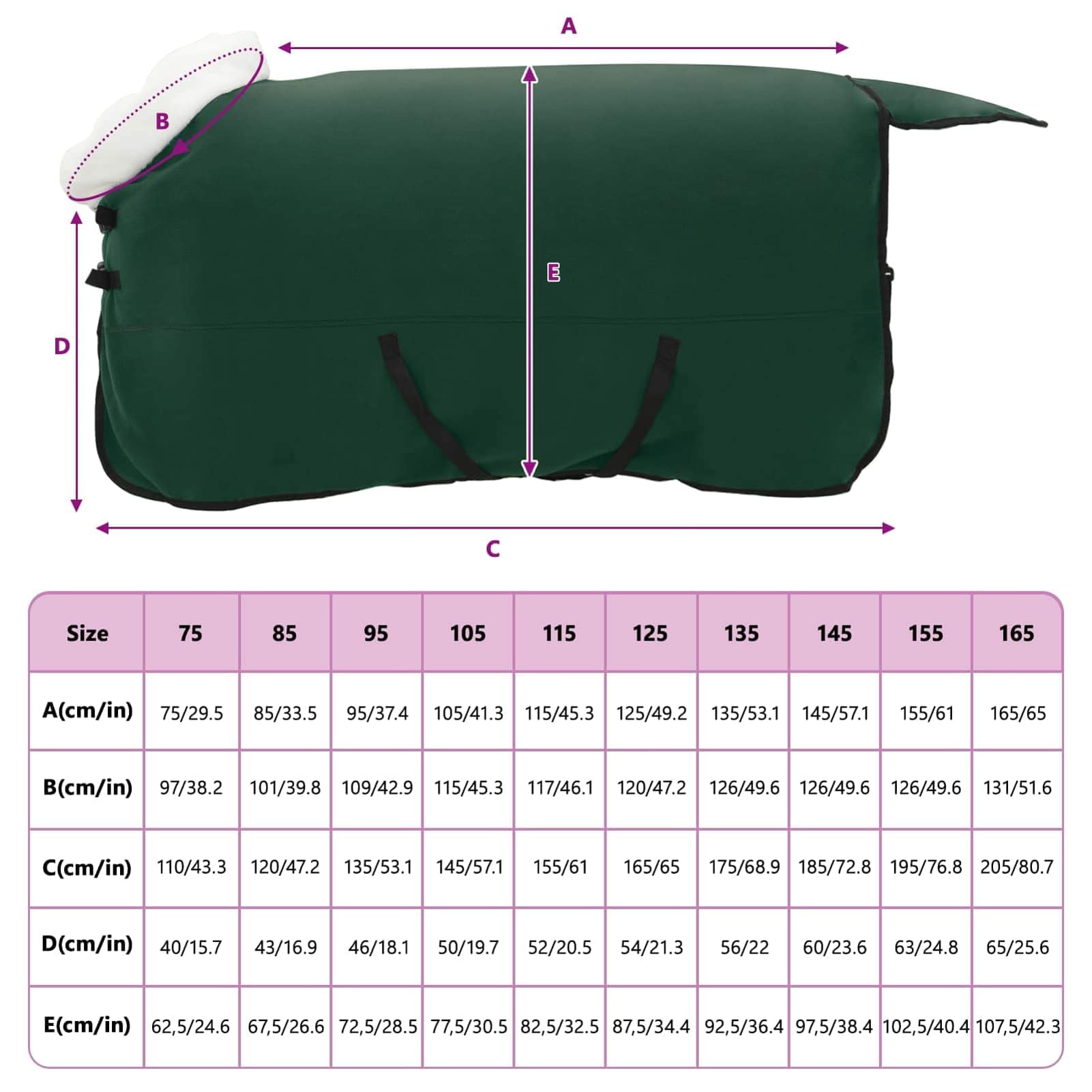 Gecheer Coperta per Cavalli, Termica in Pile Antivento 145 cm, Copertura Invernale con Fibbie Regolabili, Leggera e Traspirante, per Protezione dal Freddo e attività Equestri