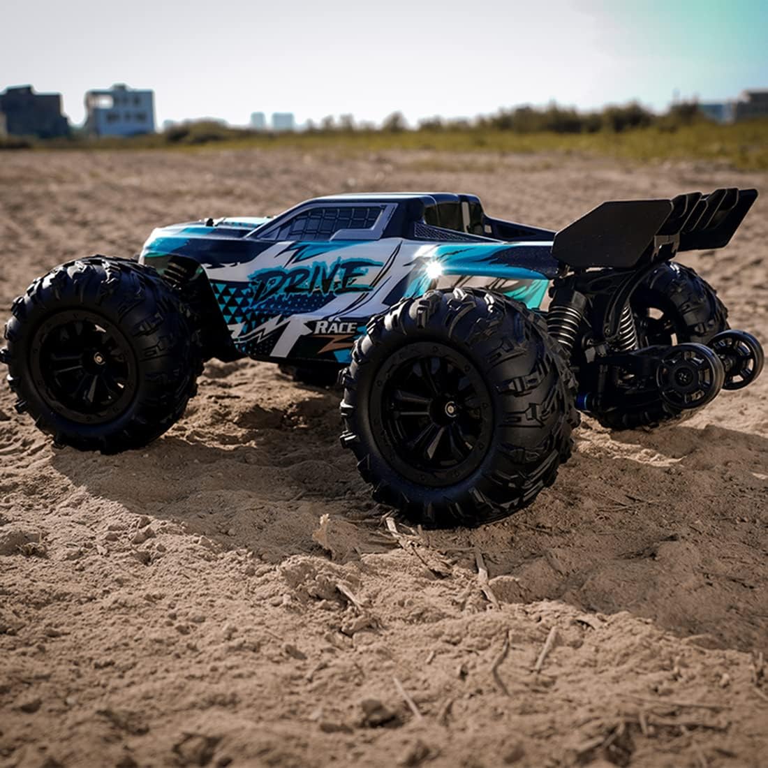 70 Km/h Rc Buggy Z Silnikiem Bezszczotkowym, Metalowym Podwoziem Z Napędem Na 4 Koła I Pustymi Oponami Terenowymi, Bezstopniową Zmianą Biegów W Terenie, światłami Led Do Szybkich Wyścigów (Blue)