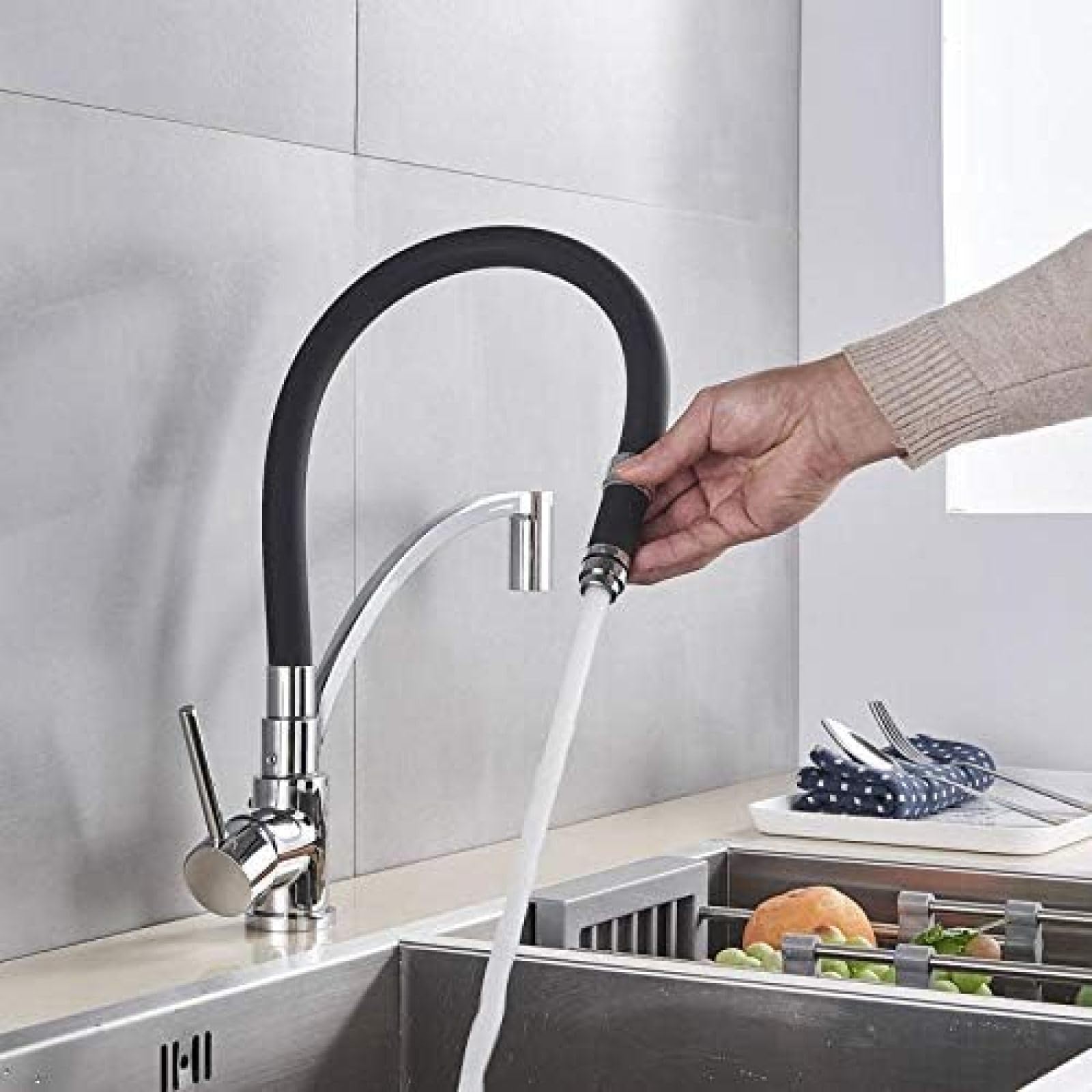 Robinet d'évier de cuisine pour laver vos légumes avec douchette
