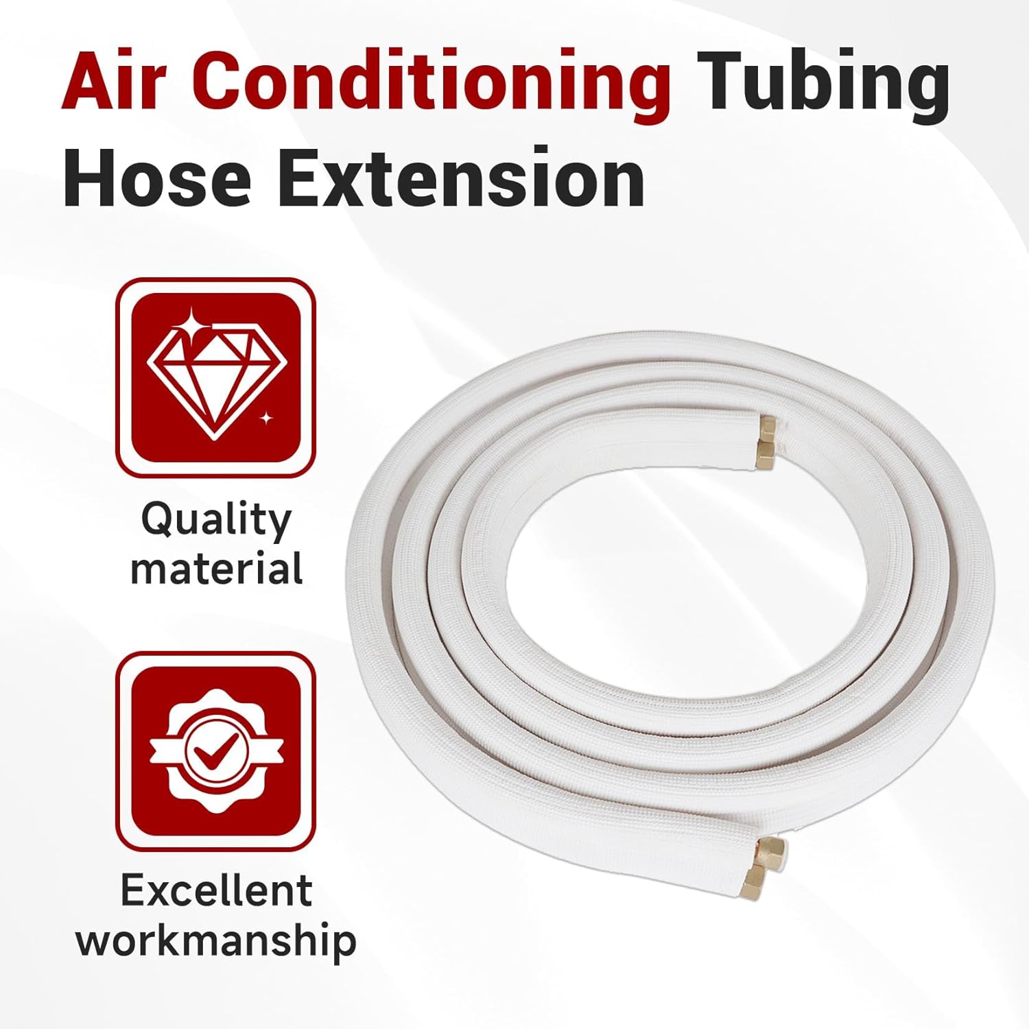 16FT Air Conditioning Tubing Hose Extension 3/8" and 5/8" Twin Insulated Copper Hoses Fit for Mini Split Air Conditioner