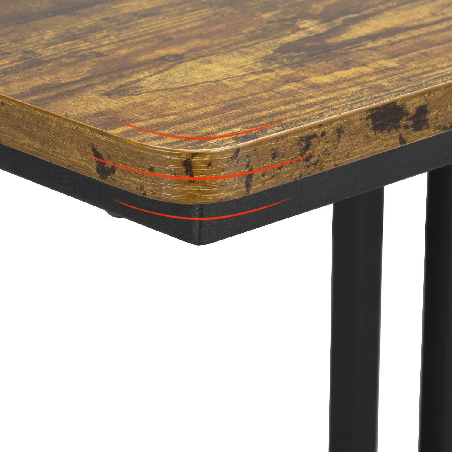 Yaheetech 2 x Mesa Auxiliar con Ruedas 50 x 35 x 60 cm para Salón Sofá Cama Dormitorio de Café Estilo Vintaje Retro Mesita Lateral Ordenador de Madera
