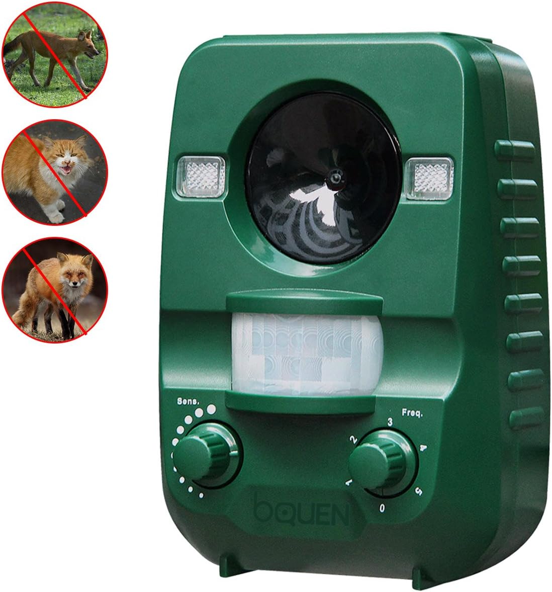 Cat Repellent, BQuen Ultrasonic Animal Repeller Solar Battery Operated Motion Activated Outdoor Waterproof Electronic Dog Fox Bird Cat Repeller Scarer Deterrent