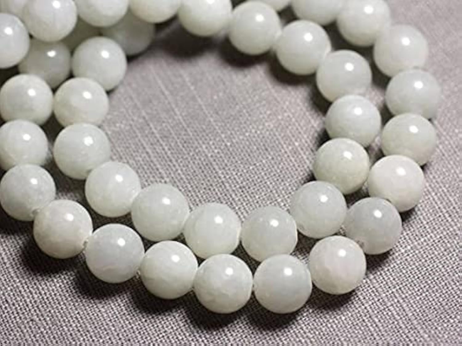 Jade balls 10 mm rang de perles haut de gamme nuance gris blanc LKBEADS