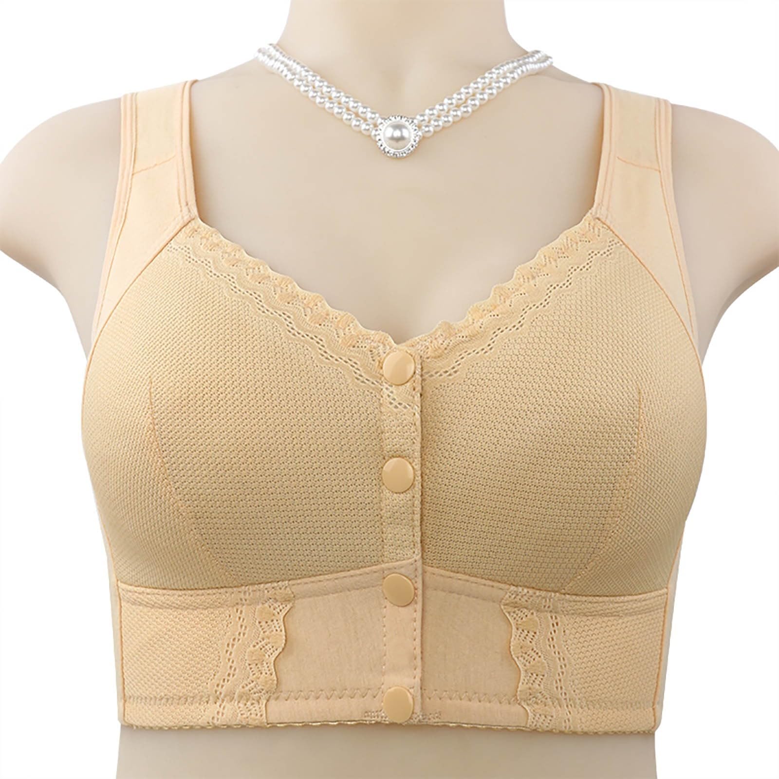 Cocila Reggiseno Invisibile Senza Ferretto per Donna, Reggiseno Comfort con Chiusura Frontale, Spalline Larghe e Copertura Totale, Morbido di Supporto l'uso Quotidiano Post-Operatorio Adesivo