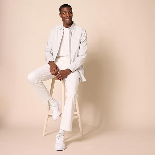 Amazon Essentials Men's Athletic-Fit Chino Pants, White, 34W x 29L 5