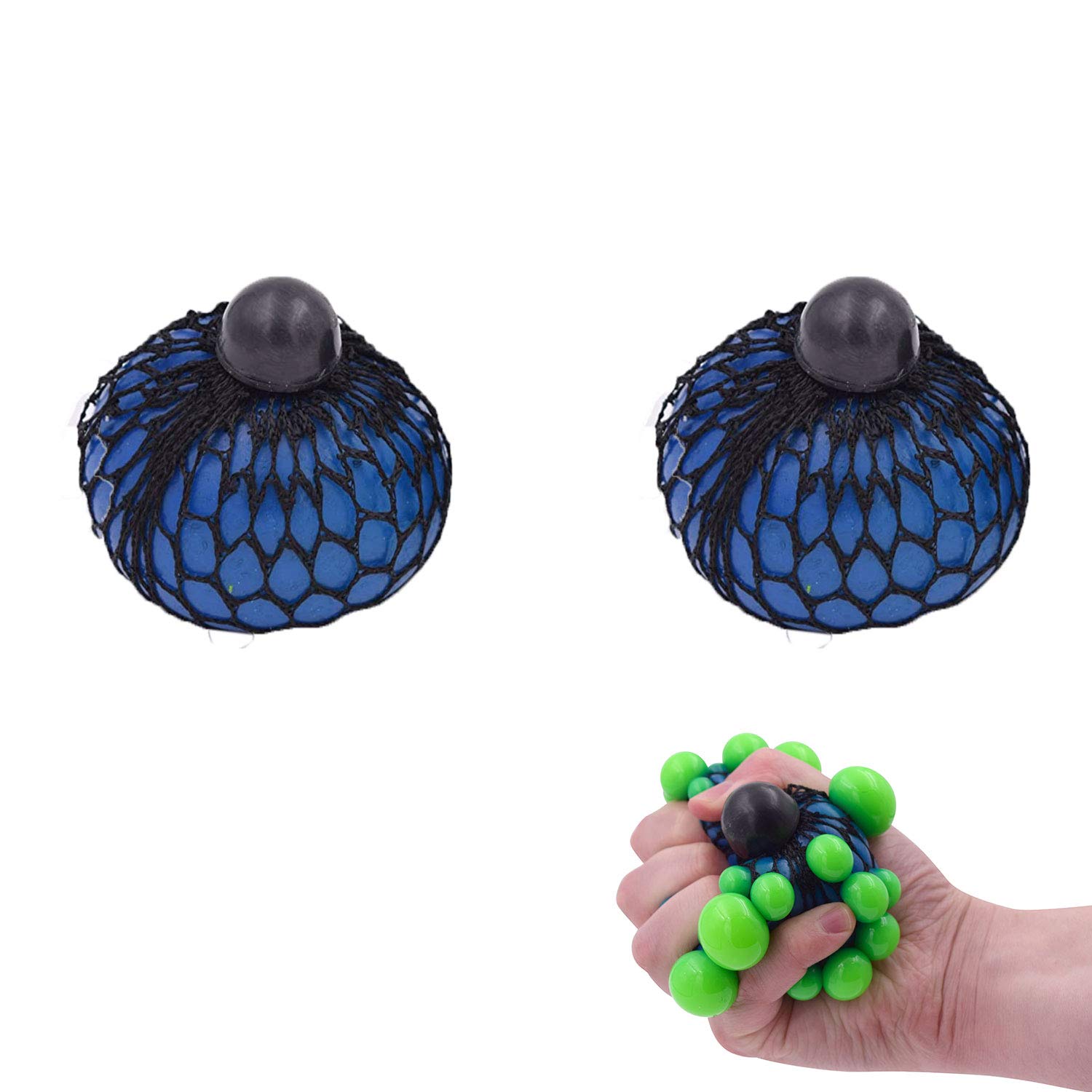 Anti Stress Squishy Brain Mesh Balls for Kids pack of 2 | Autism Mood Squeeze Relief ADHD Relaxation Fidget Toys | Grape Mesh Brain Ball Set