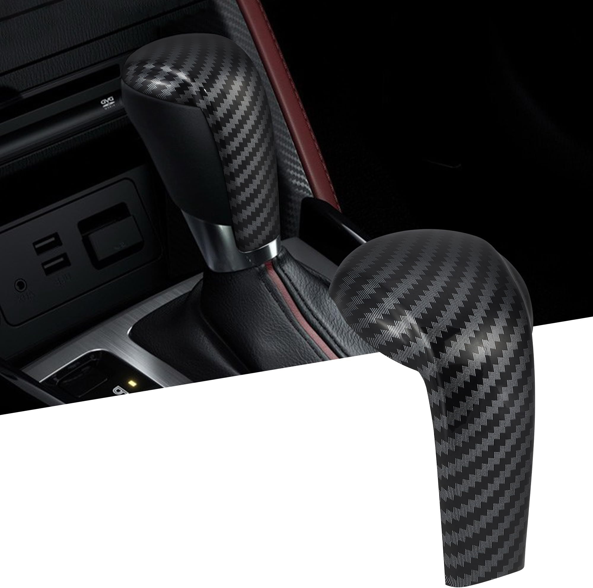 TOMALL Car Gear Shift Knob Cover Compatible with Mazda CX-5 CX-9 CX-3 6 3 ABS Shifter Panel Trim Gear Lever Cover for Car Accessories (Carbon Fiber)