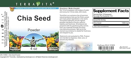 Miniatura 3 de Polvo de semilla de chía (4 oz, ZIN 519693)