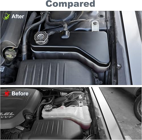 Vista 9 de JWWY Cubierta para compartimento del motor del tanque de refrigerante Challenger para Dodge Challenger Charger Chrysler 300c Accesorios 2011-2025+