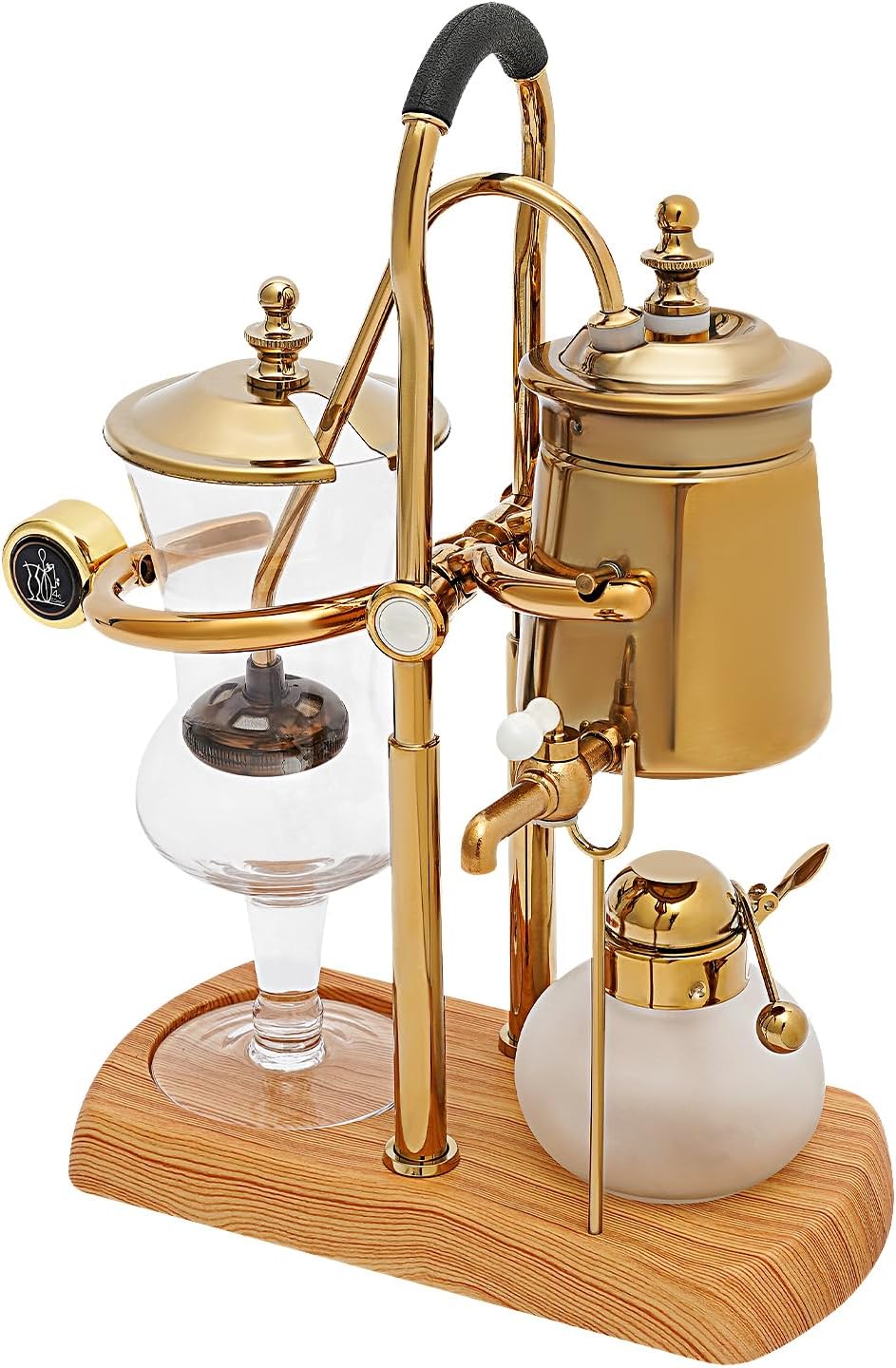 Vintage Coffee Maker Balance Siphon Coffee Maker Coffee Pot with Spoon Gold