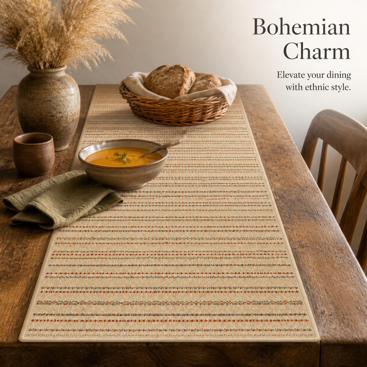 Chemin Table Tissu Imitation Lin, Camel, tissé uni, 40x120cm | Conception robuste, Chemin Table Décoratif, Lors s réceptions, Pour propriétaires maison