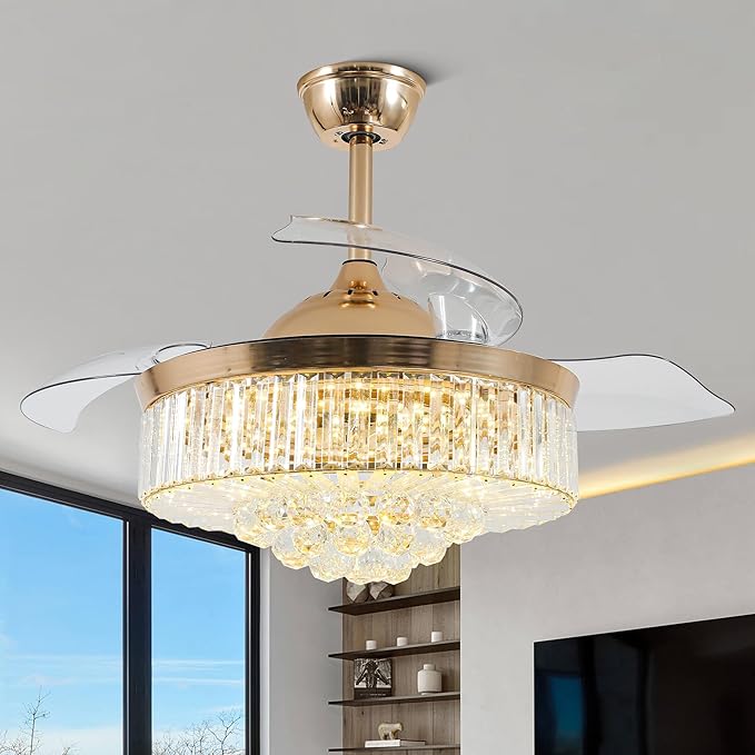 Ventilador de Techo 42'' con Luz LED, Control Remoto, 6 Velo