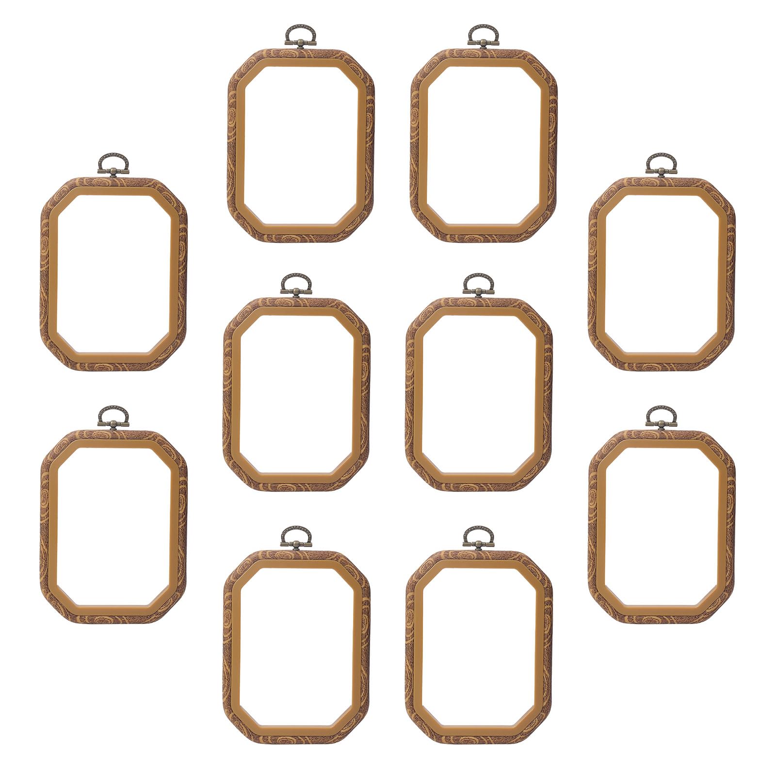 NEWFT 10 Pcs Rectangle Embroidery Hoop Adjustable Crosses Stitching Hoop Embroidery Frames Sewing Tool for Craft Enthusiasts