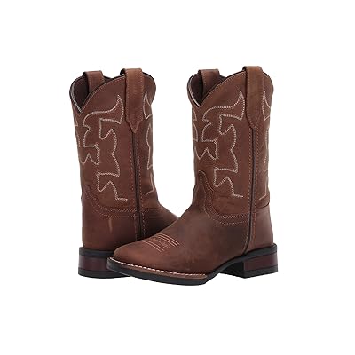 Roper Kids Cow Hide (Toddler/Little Kid) Cowboy Boots Brown Crazy Horse Leather Vamp & Shaft