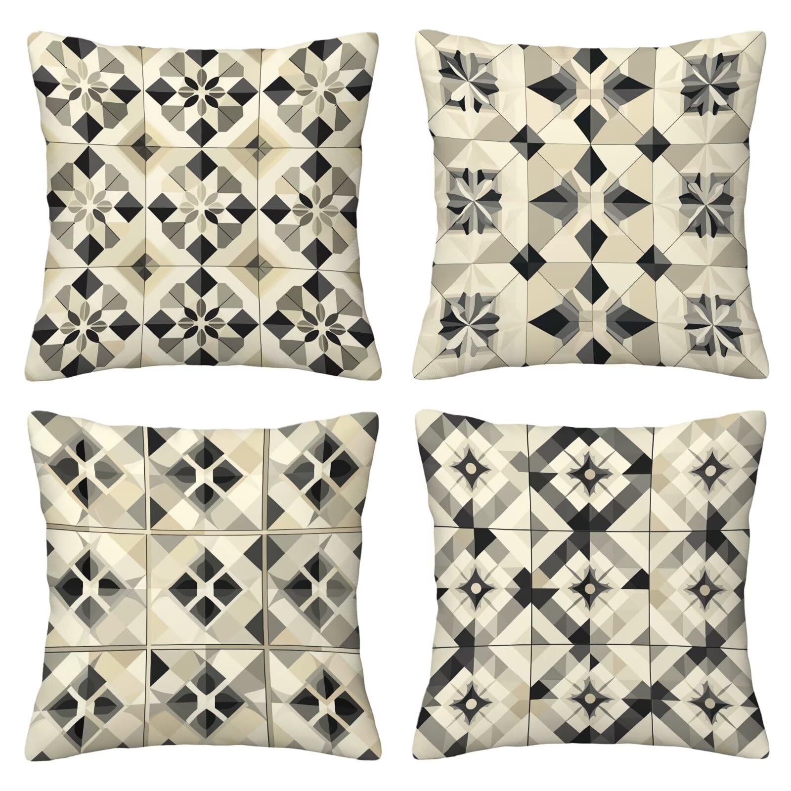 Kissenbezug 55x55 Boho 4er Set Samt Kissenbezüge Braun Zierkissenbezug Kissenhülle Dekorative Weiche Quadratische Dekokissenbezug Sofakissenbezug Couchkissen für Deko Schlafzimmer Wohnzimmer T-18