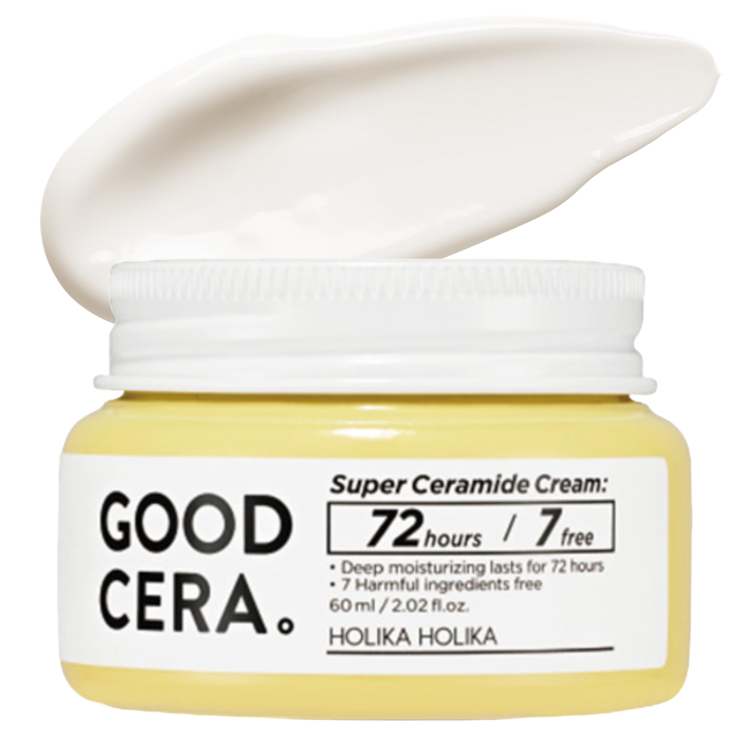 [HOLIKA HOLIKA] Good Cera Super Ceramide Cream 2.03 fl.oz. (60ml) - 72 hours Long Lasting Moisturizing Facial Cream, Hypoallergenic pH5.5 Ceramide Cream for Sensitive and Dry Skin