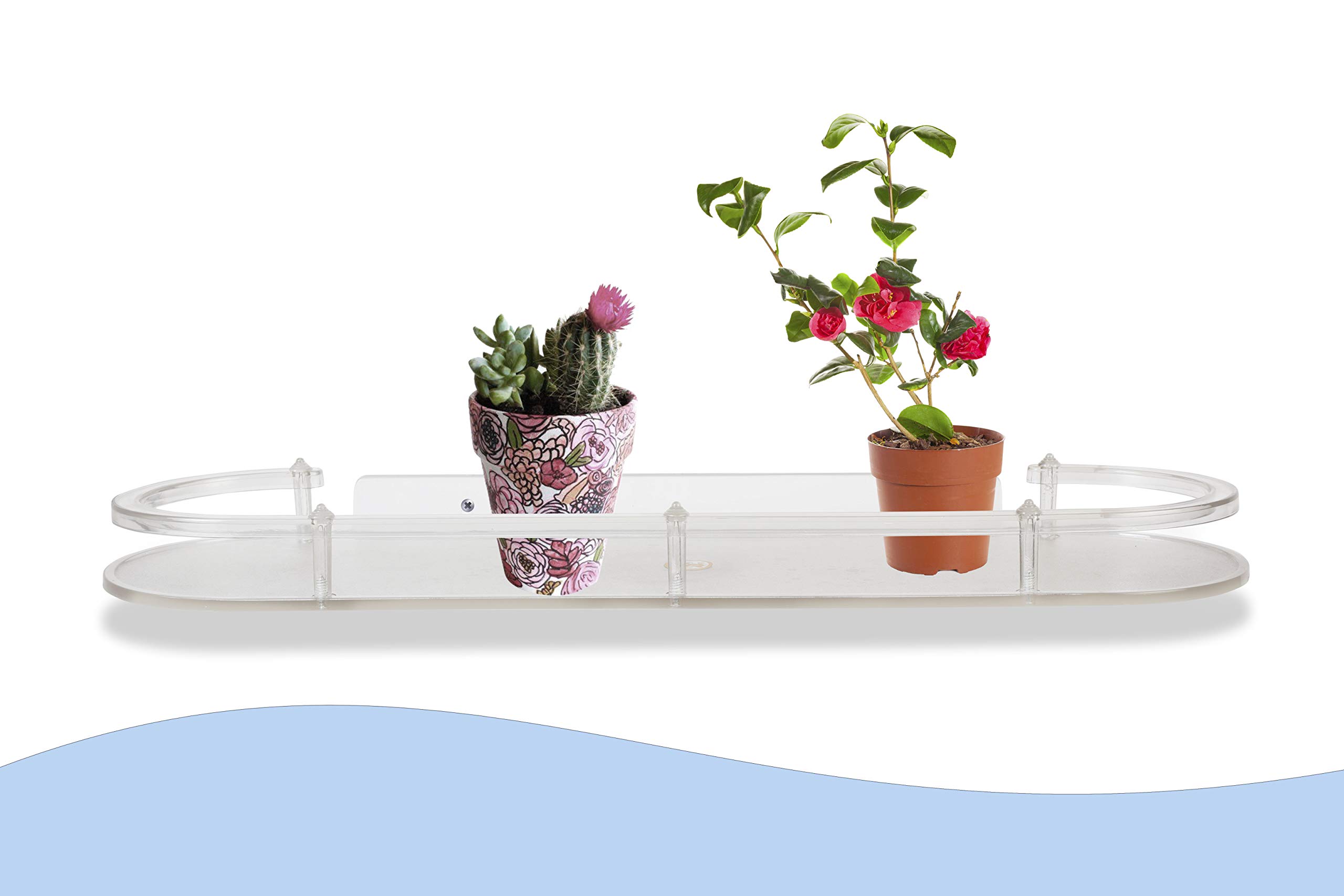 Homray VR VR115/ABS Plastic Multipurpose Oval Storage Shelf with Rounded Corner,-01 Piece-18 inch/Easy to Mount/Unbreakable & Durable/Easy to Clean/Lightweight - Transparent/Wall Shelves