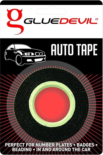 Glue Devil Double-Sided Auto Tape, 1 Meter Length x 18 mm Width x 0.8 mm Thickness, Black