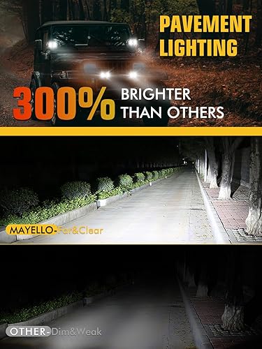 Miniatura 4 de MAYELLO Cápsulas de luz LED de 4 pulgadas, 60 W, haz de inundación blanco, luces LED todoterreno, luces antiniebla LED 12D con lente corrugada,