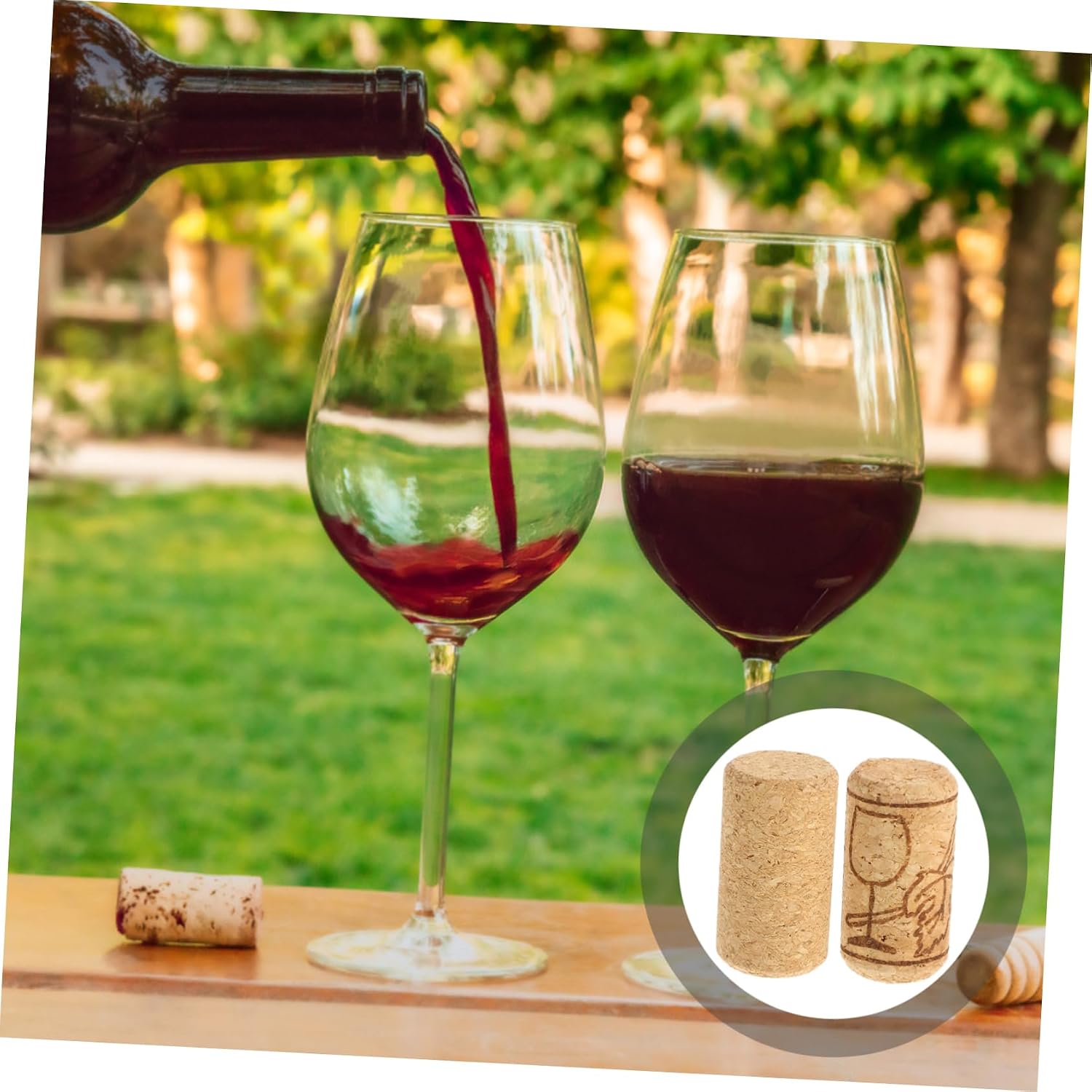 20pcs Wine Bottle Cork Stoppers, Wooden Bottle Stopper Set