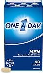 One A Day Multivitamin for Men - Daily Vitamins For Men - Men's Multivitamin With Vitamin A, Vitamin C, Vitamin D and Zinc for Immune Support, Vitamin E, B12, Magnesium, Lycopene Calcium, 90 tablets