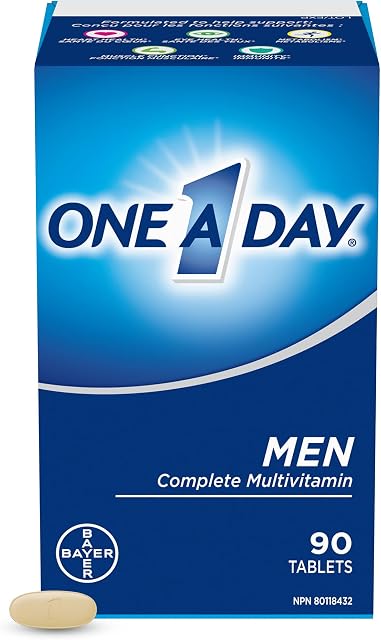 One A Day Multivitamin for Men - Daily Vitamins For Men - Men's Multivitamin With Vitamin A, Vitamin C, Vitamin D and Zinc for Immune Support, Vitamin E, B12, Magnesium, Lycopene Calcium, 90 tablets