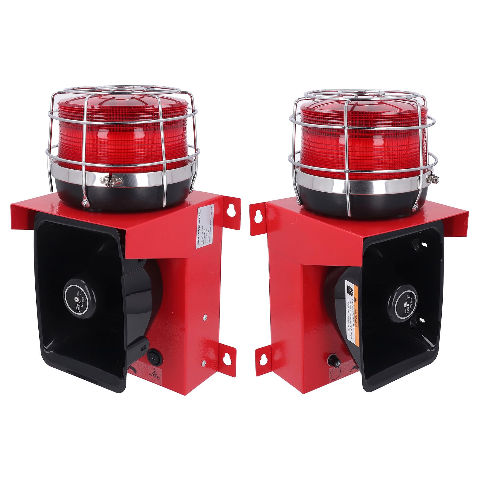 Industrie-Alarmsirene, 120 DB, 100 W, Horn, Stroboskop, Lautes Blinken, Alarmsirene, Wasserdicht, Außensirene, Sicherheitsalarmhorn, Innenwarnsirene für die Ha
