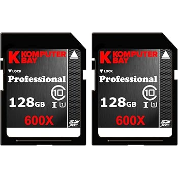 Komputerbay 2 Pack - 128GB SDXC Secure Digital Extended Capacity Speed Class 10 600X UHS-I Ultra High Speed Flash Memory Card 40MB/s Write 90MB/s Read 128 GB