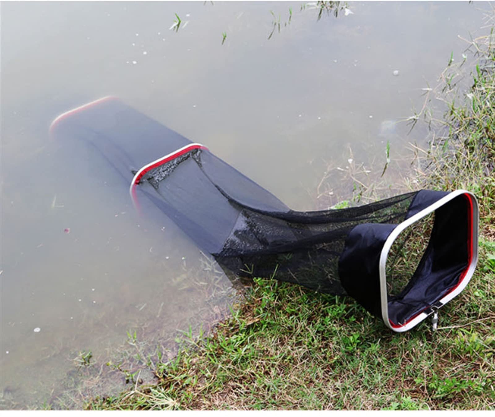 SISWIM Fischkescher Fischkäfig, geklebter quadratischer Netzkäfig, tragbarer Outdoor-Fischernetzkäfig, Fischtasche, schnell trocknende Fischerausrüstung Fischnetz (Color : 2M net with Bag)