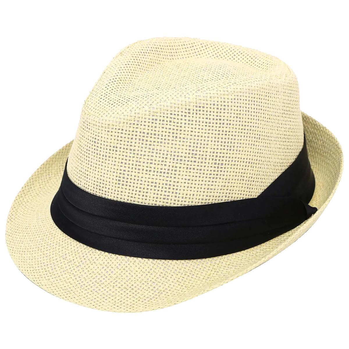 Sombreros Panamá de ala Corta, Sombreros Fedora Unisex para la Playa, Ideales para Fiestas, Disfraces y Bodas.