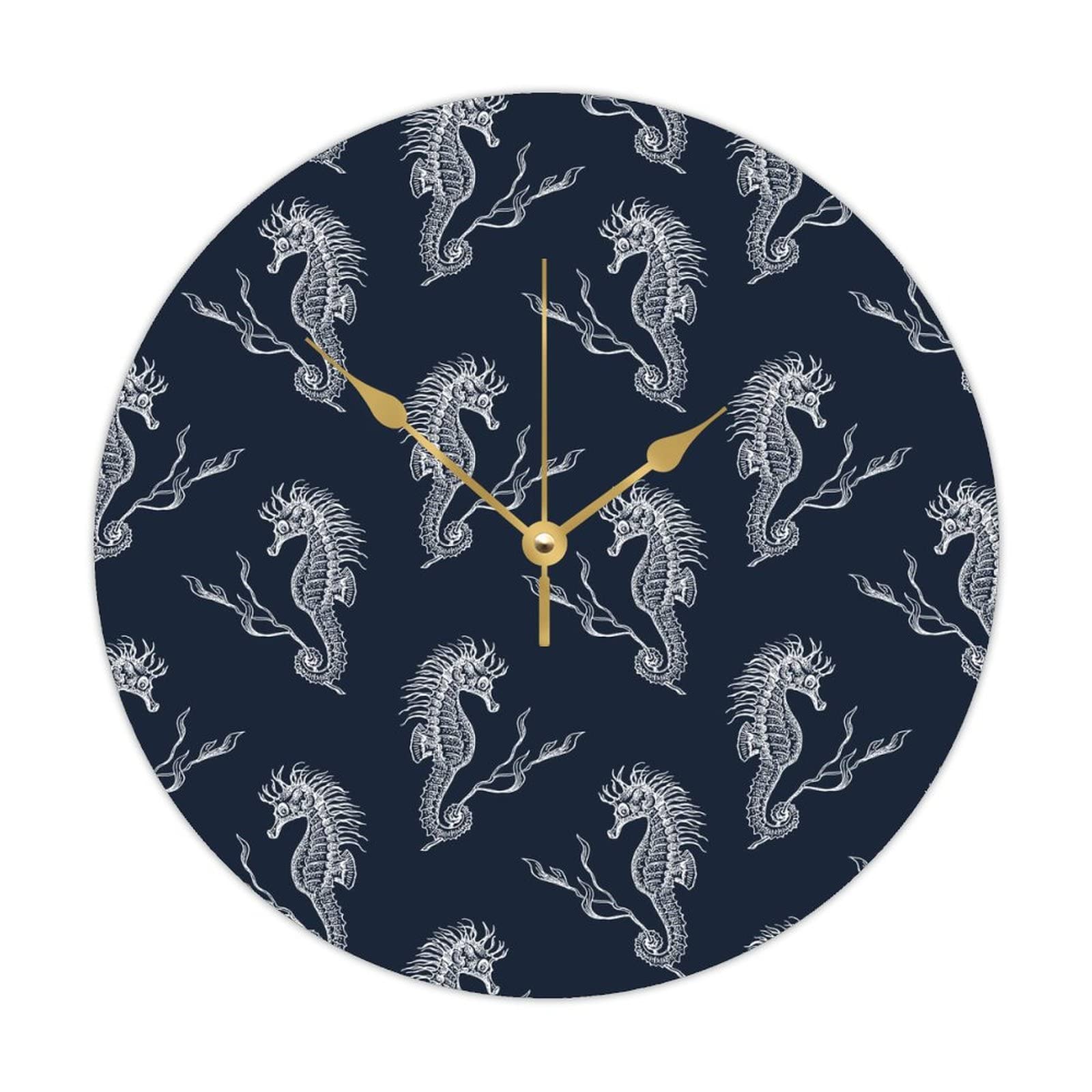 Horloge ronde en bois de 38 cm pour grands murs de salon nus