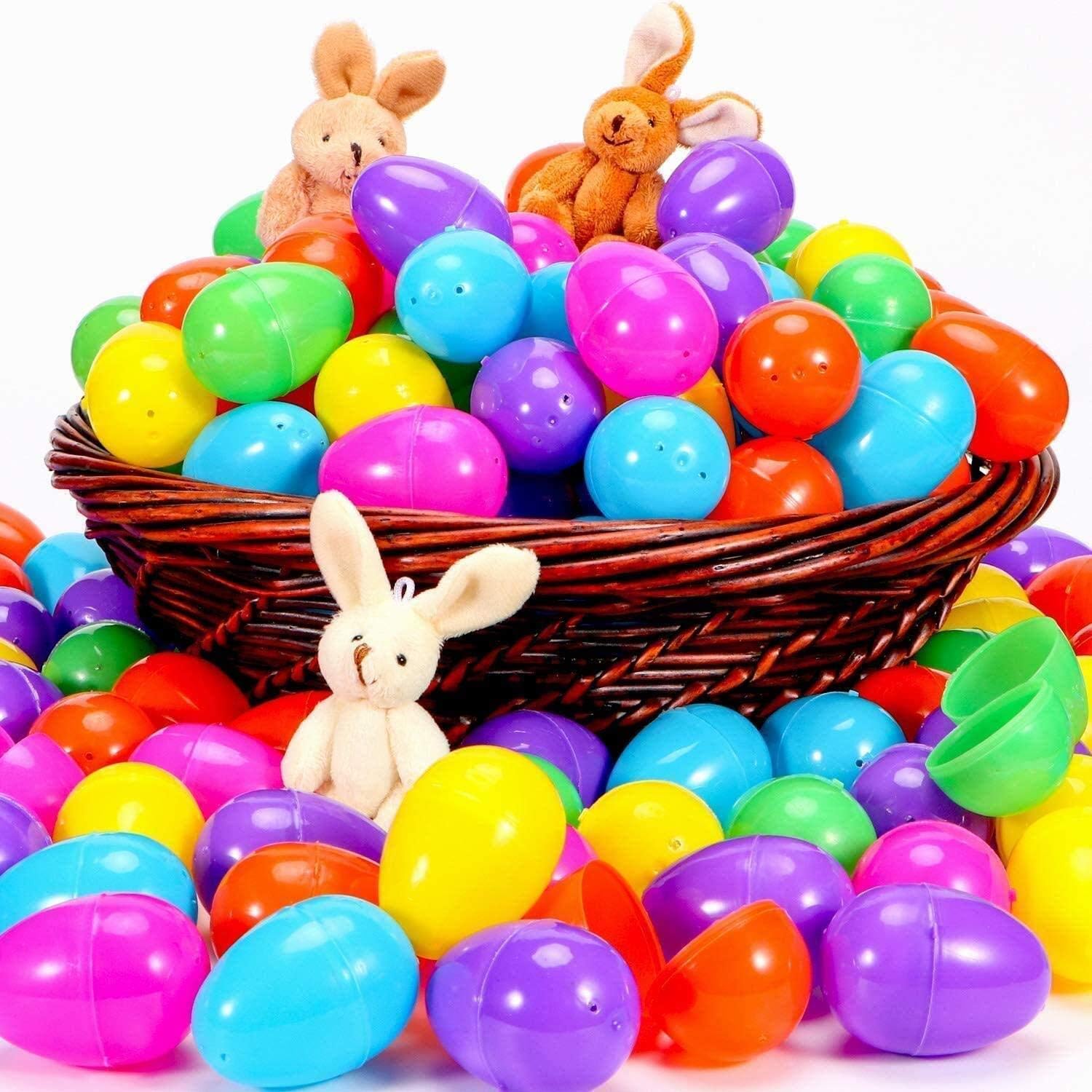 NEWBEA 188 Pcs Plastic Easter Eggs Assortment-2.36" Bright Colors Easter Eggs for Filling Specific Treats Perfect for Easter Theme Party Favor, Easter Hunt, Basket Stuffers Fillers (188)