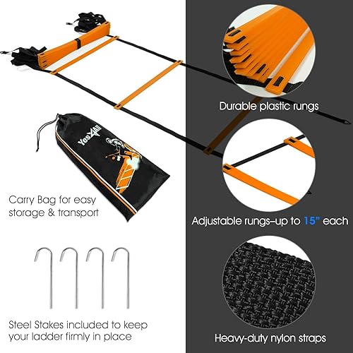 Miniatura 2 de Yes4All Hex Agility RingsSpeed Rings with Carrying Bag  Hexagon Rings Agility Hurdles for Agility Footwork Training