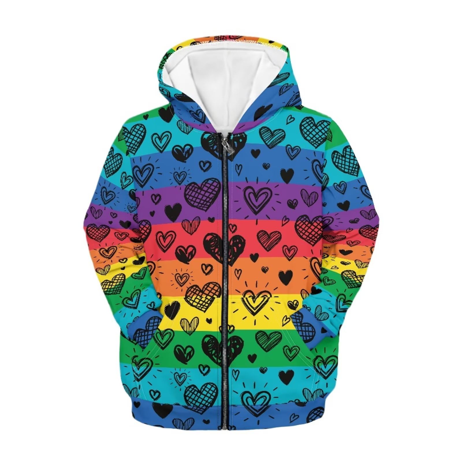 Zipper Hoodie for Kids Full Zip Up Sweatshirt Active Coat Hooded Pullover with Pockets Size 6-16 Boys Girls