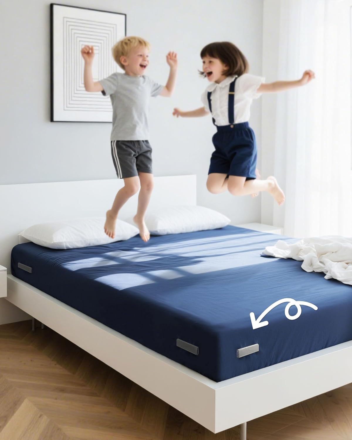 Bed Sheet Holders for Corners Keep Sheets Firm & Tight of 4PCS - Heavy Duty Sheets Fasteners Open Corner Design for Fit Various Mattresses - Foldable for Convenient Storage