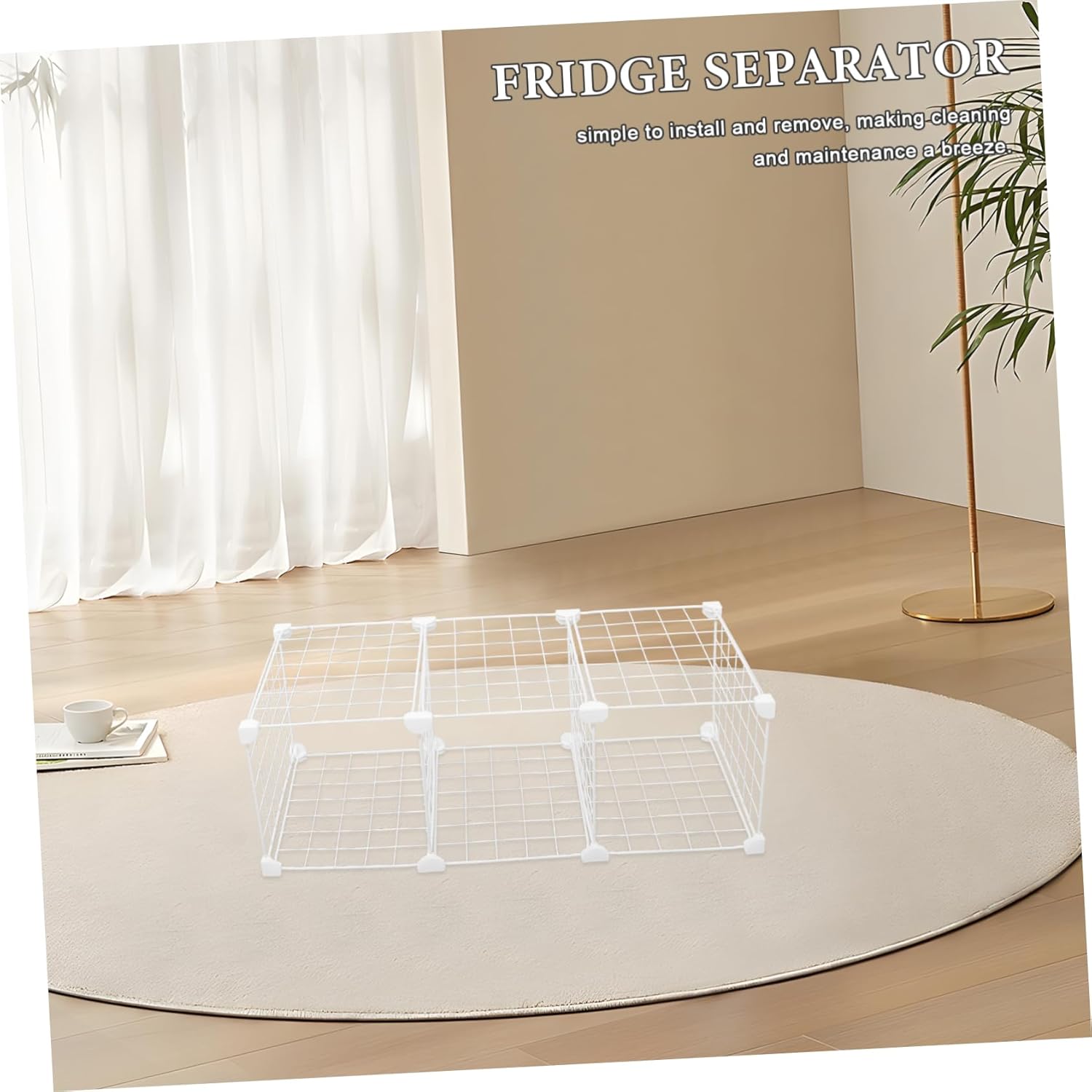 Zerodeko Heavy Duty Iron Freezer Partition Board Metal Fridge Divider for Efficient Seafood Storage Space-saving Wire Shelf Organizer Compatible Various Freezers