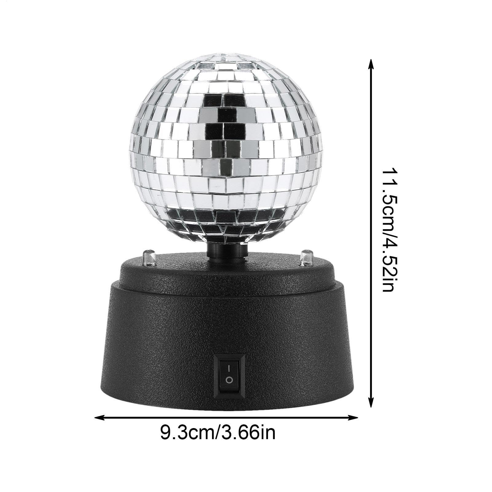 Boule Disco-Spiegellicht, Party-Spiegellicht, Boule Fête Diskokugel, kleine Discokugel mit Spiegel, rotierende Bühne, Mini-Discokugel mit Akku für Hochzeit, E