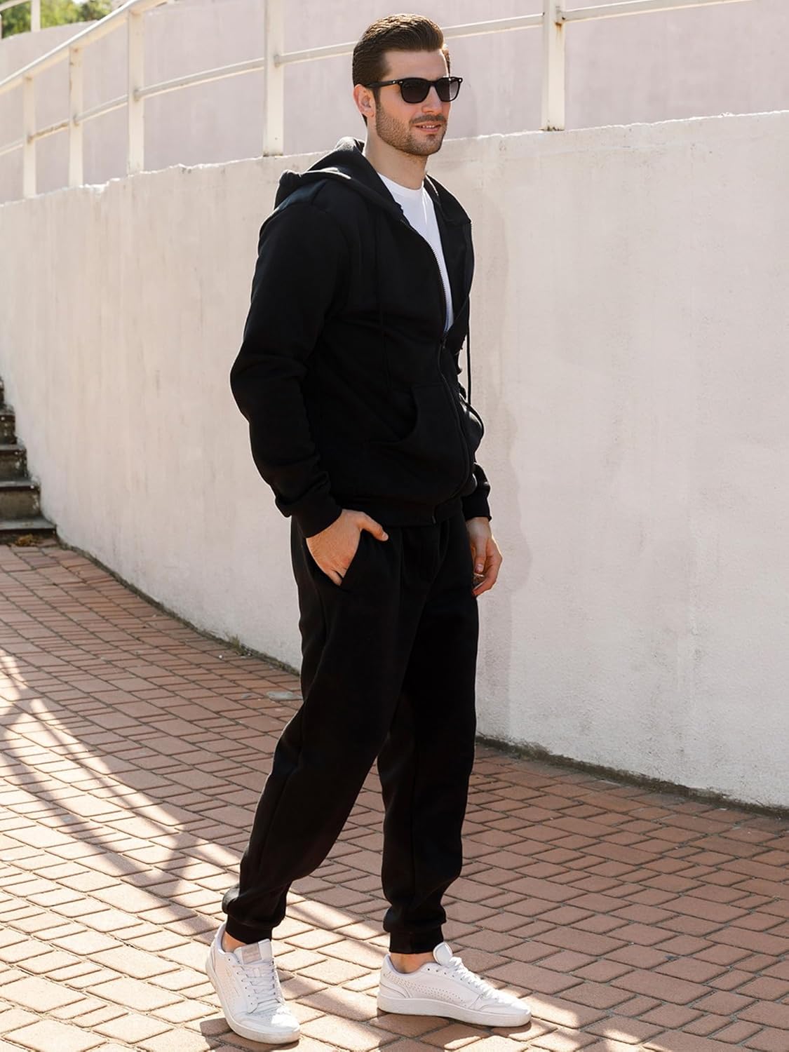 Men's Tracksuits Casual 2 Piece Sweatsuit For Men Full Zip Up Hoodies And Sweatpant Set Jogging Suits Sets - Image 3