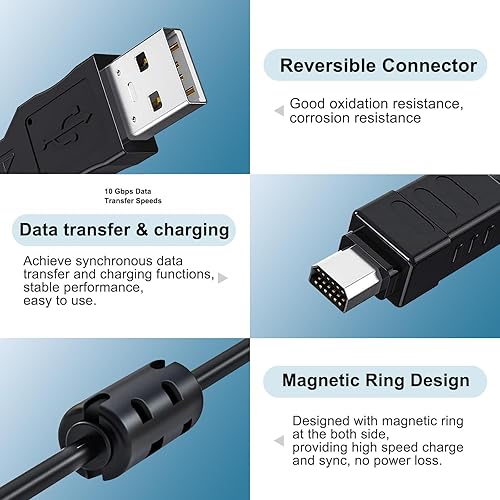 Miniatura 2 de Cable de repuesto para cámara CB-USB5USB6USB8 para Olympus Tough Series TG 830 630 870 TG860 TG-2, C Series C-170 C-180 C-480 C-500, cable de carga
