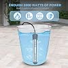 2000w Portable Water Heater, Immersion Heater, 304 Stainless Steel, Digital Display Thermostat, Auto Overheating Cut-Out, Fast Heating In Mins, for Camping Bucket Bathtub Small Pool
