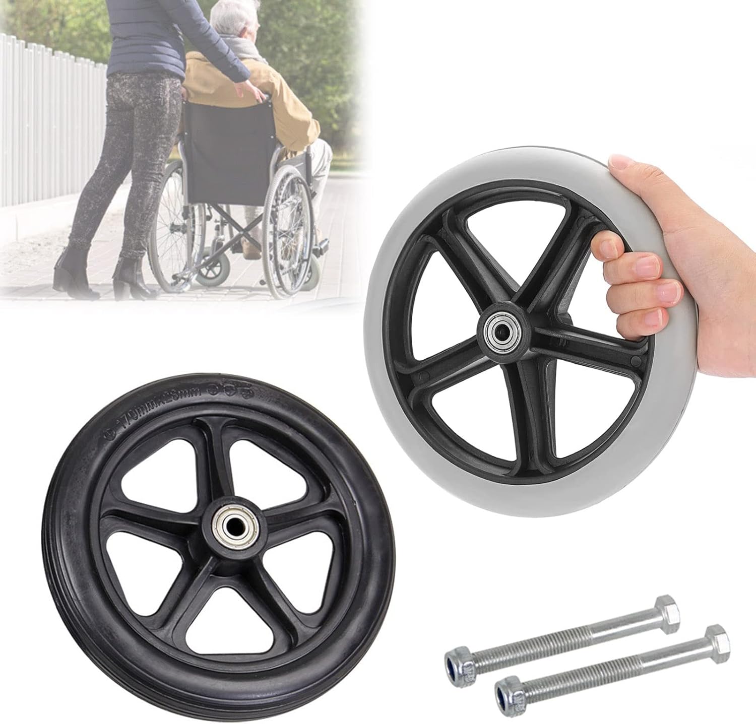 Wheel Replacement Parts For Wheelchairs Walker Wheels, Solid Tires