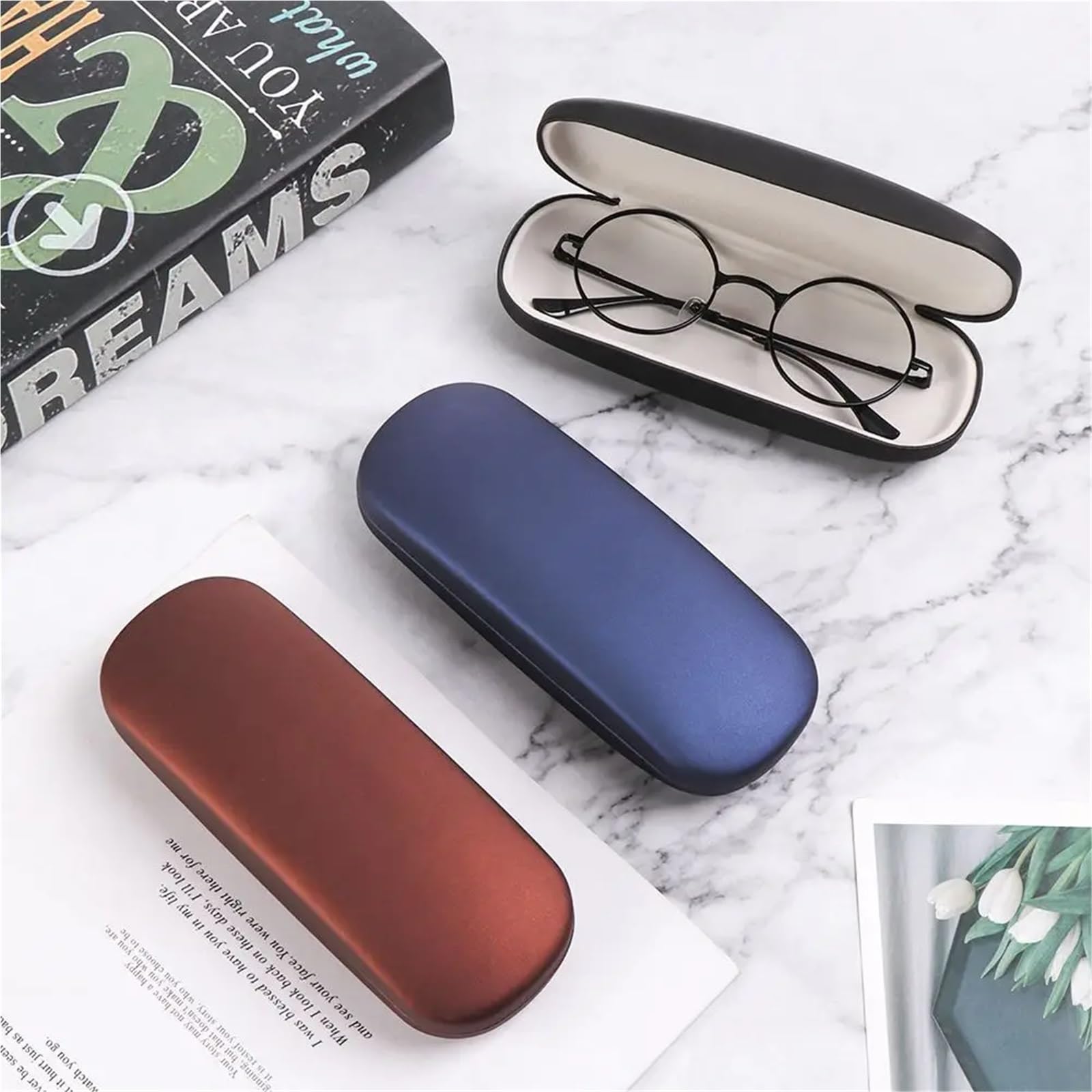 funda gafas Estuche Rígido For Gafas For Hombre Y Mujer De Poliuretano Perlado For Miopía Protector Lectura